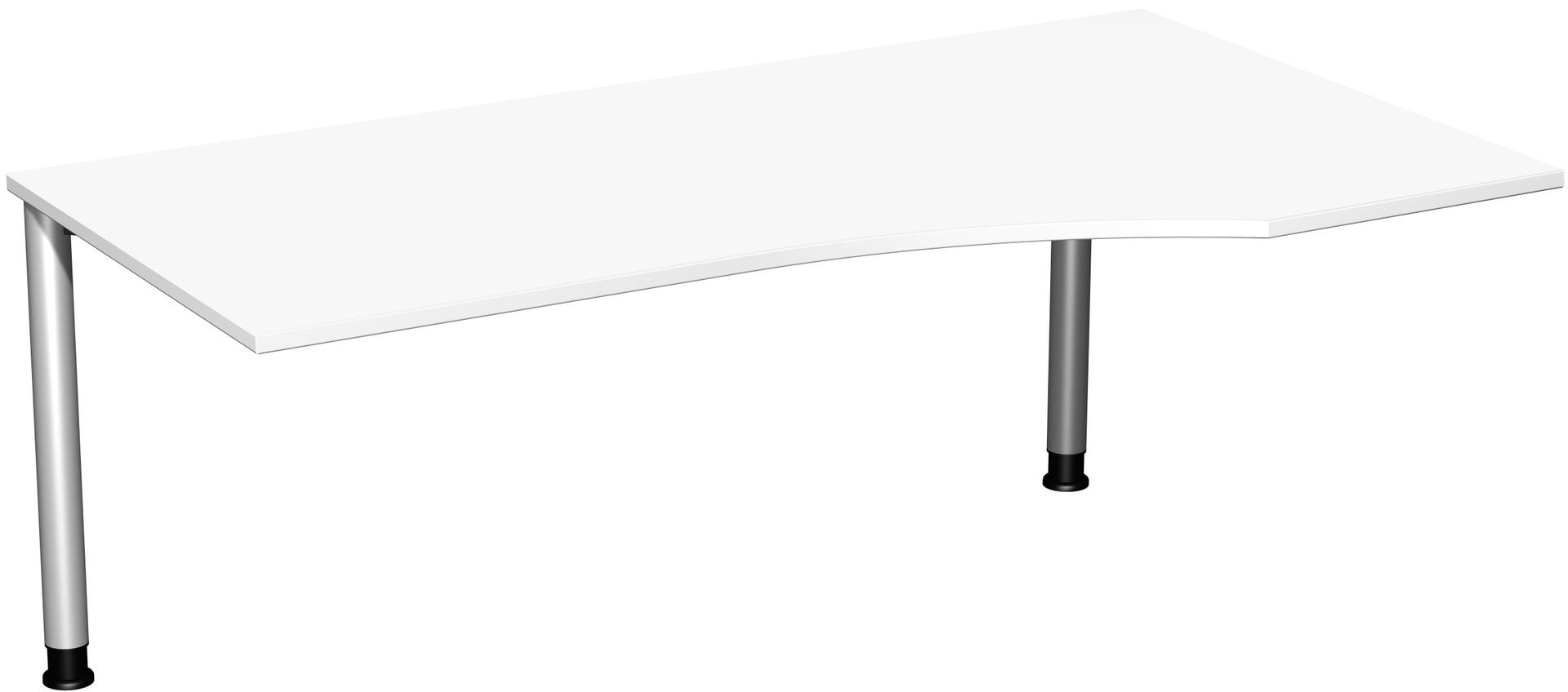 Eckschreibtisch mit einseitig verkürzten Füßen, 4-Fuß Flex, Ecke rechts, Höhe 680-800 mm, 1.600 x 1.000 mm (BxT), Gestell anthrazit, Ahorn