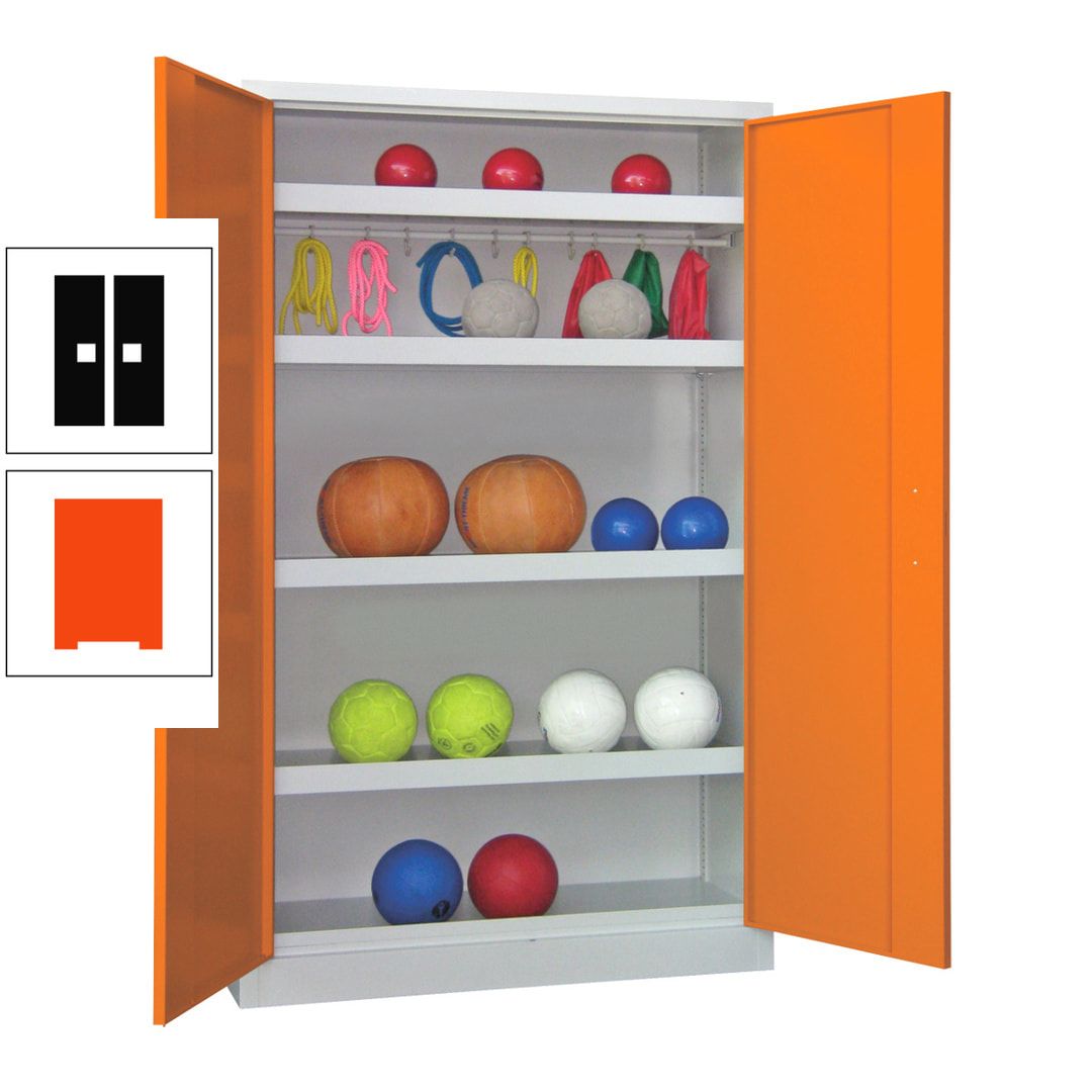 Ballschrank - Vollblechtüren - 4 Böden - 1 Hakenleiste - 1.950x1.200x500 mm (HxBxT) - anthrazitgrau