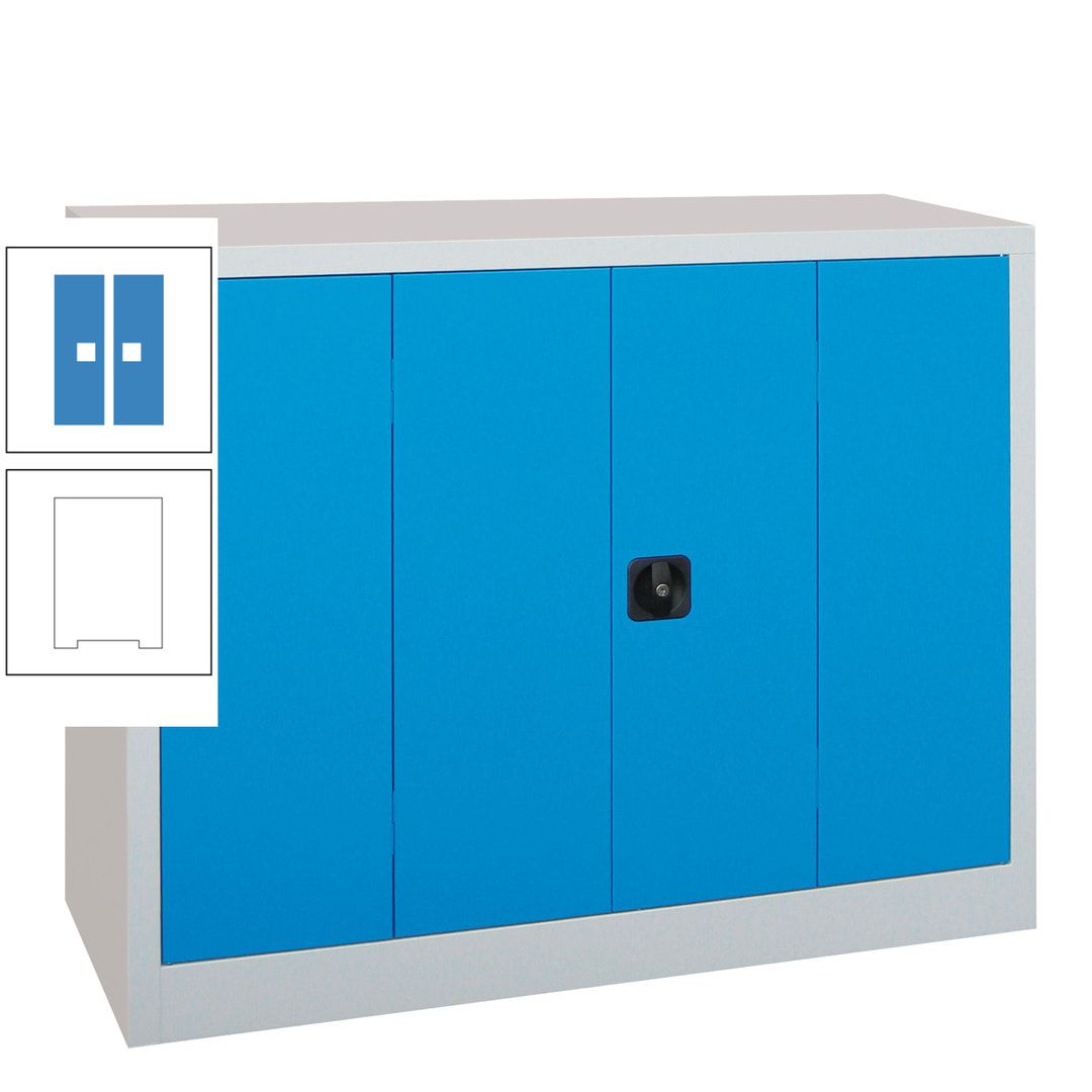 Falttürenschrank - 1.000x1.200x400 mm (HxBxT) - 2 Einlegeböden, gepulvert - Zylinderschloss - anthrazitgrau