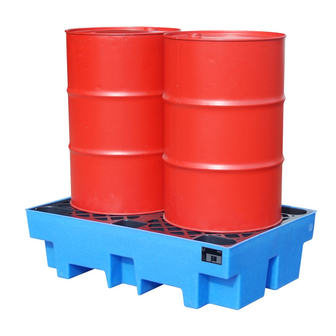 Auffangwanne aus PE - 200 l Volumen - für 2 x 200-l-Fässer
