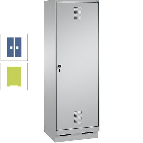 Doppel-Spind, Garderobenschrank, 1 Tür für 2 Abteile a 300 mm, Korpus anthrazitgrau, Türen anthrazitgrau, 1.800 x 600 x 500 mm (HxBxT)