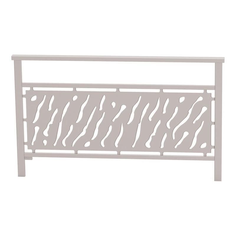 Geländer gestanztes Blech, 900 x 1.500 mm, Farbe enzianblau, eckiger Handlauf, Außengeländer, Systemgeländer
