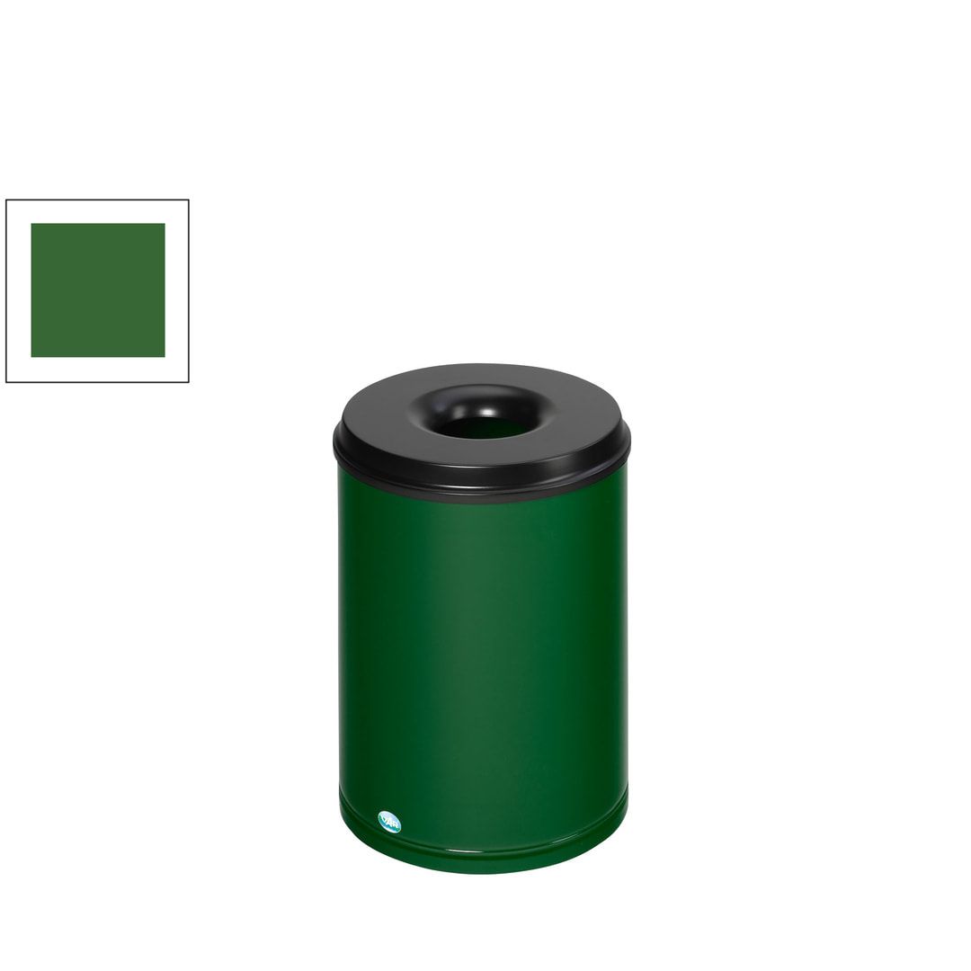 Edelstahl Papierkorb - feuersicher - Volumen 50 l - 520 x 375 x 375 mm (HxBxT) - 6 kg