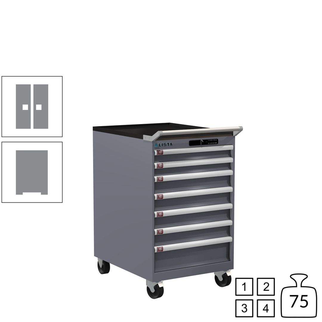 Lista Schubladenschrank - 14.373.010 - 990 x 564 x 725 mm (HxBxT) - 7 Schubladen - 75 kg - Key Lock - lichtblau (RAL 5012)