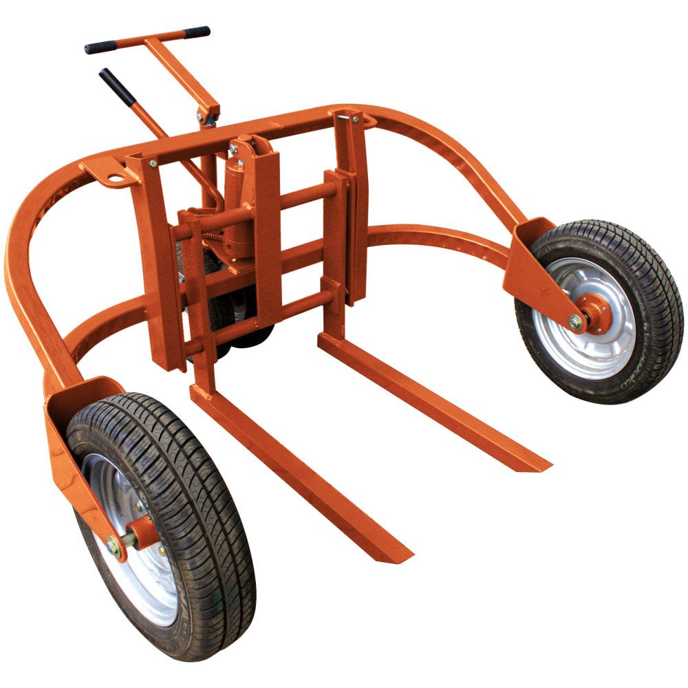 Eichinger Gelände-Hubwagen, Traglast 1.500 kg, verstellbarer Gabelabstand 220 - 600 mm, Palettenmaße 900 x 1.250 mm, Pulverbeschichtung reinorange