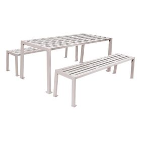 Sitzgarnitur aus Stahl - verzinkt und beschichtet - 750 x 1.800 x 798 mm (HxBxT) - Farbe wählbar