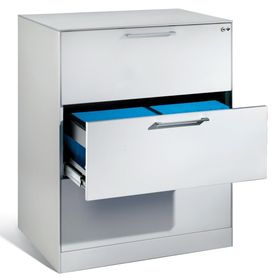 Hängeregistratur, Hängeregisterschrank, Aktenschrank, Büroschrank, DIN A4, 3 Auszüge, 2-bahnig, Farbe wählbar, 998 x 800 x 600 mm (HxBxT)
