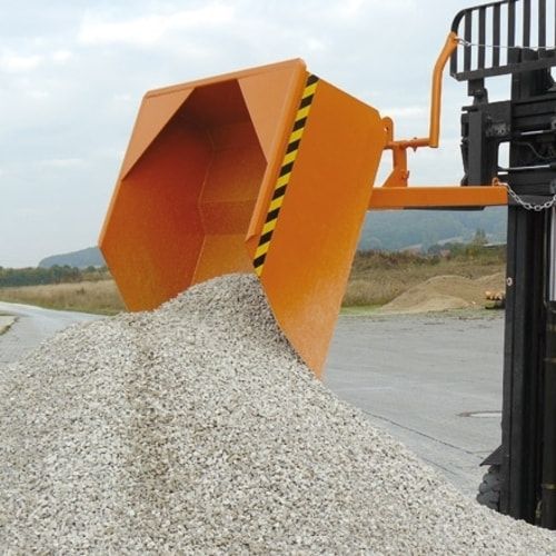 Eichinger Stapler-Schaufel, Seilzug, Volumen 1.000 l, Traglast 3.000 kg, Maße 650 x 1.300 x 3.000 mm, Farbe anthrazitgrau (RAL 7016)