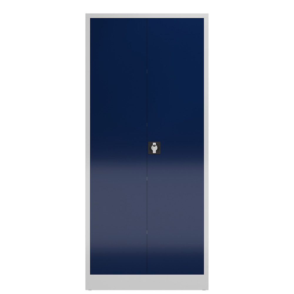 Mehrzweckschrank, Stahlschrank, 2 Abteile, 5 Fächer, 1.800 x 800 x 380 mm (HxBxT), Kleiderstange, Stahl, Korpus: lichtgrau, Front: anthrazitgrau