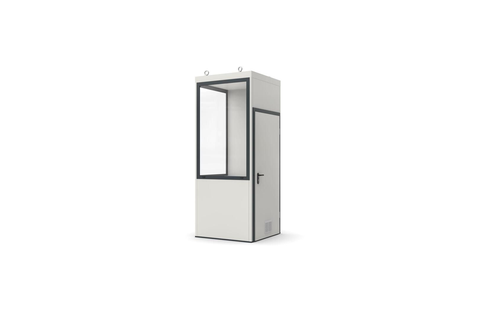 Bürocontainer, Aufsichtsstand, Meisterbüro, Lagerhallenbüro, mobil, für Innen, 2.620 x 1.045 x 1.045 mm (HxBxT), 1,09 qm, ohne Fußboden