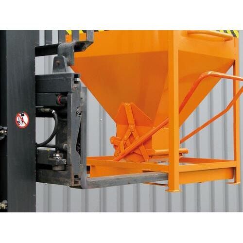 Eichinger Silobehälter, für Stapler und Kran, mit Auslass, Scherenverschluss, stapelbar, 300 Liter, 1.200 x 850 x 1.100 mm (HxBxT) Farbe Feuerverzinkt