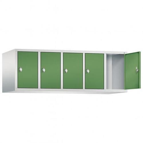 Aufsatzschrank für Spinde und Schließfachschränke, 5 Abteile, Korpus anthrazitgrau, Türen anthrazitgrau, 500 x 1.480 x 500 mm (HxBxT), Stahlschrank