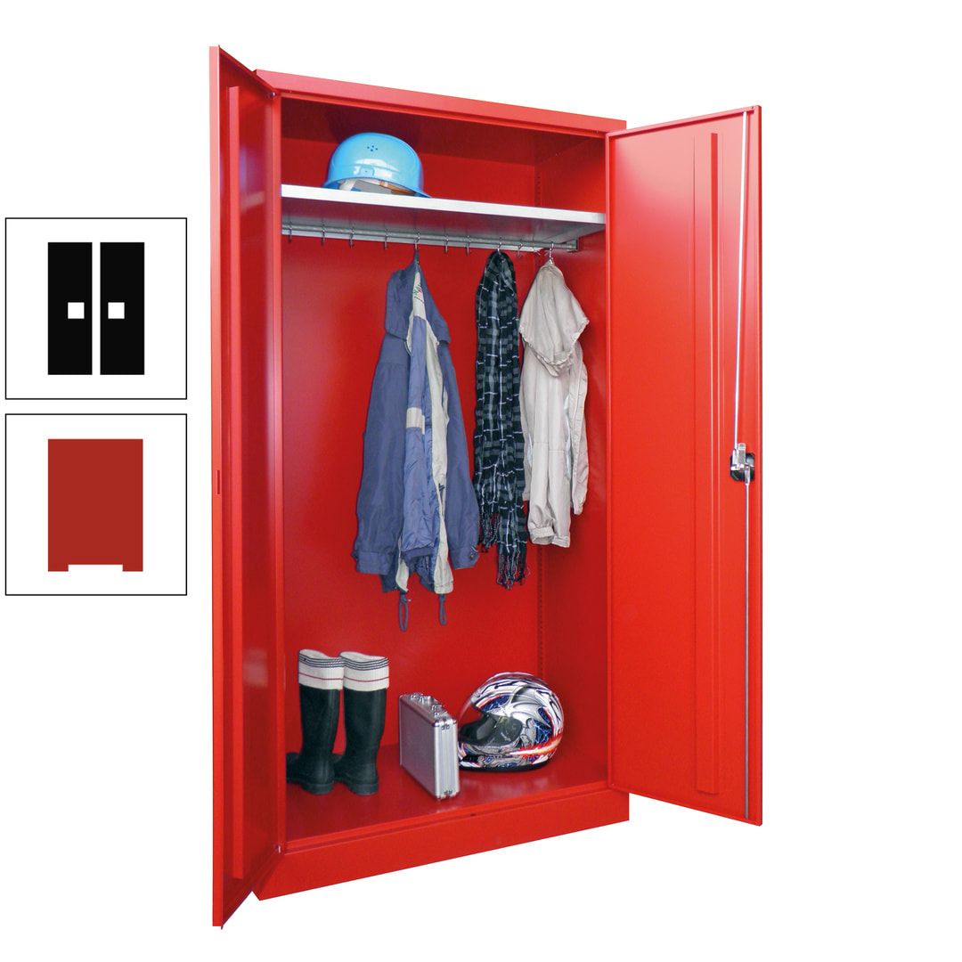 Garderobenschrank - 1.950x1.000x500 mm (HxBxT) - Hutboden, pulverbeschichtet - anthrazitgrau