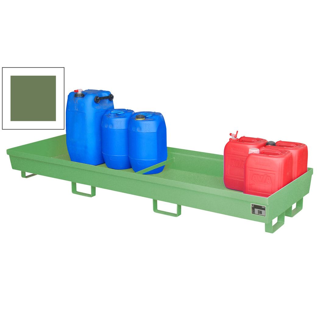 Ineinander stapelbare Auffangwanne - Stahl - 280 l Volumen - Breite 2.400 mm - feuerrot