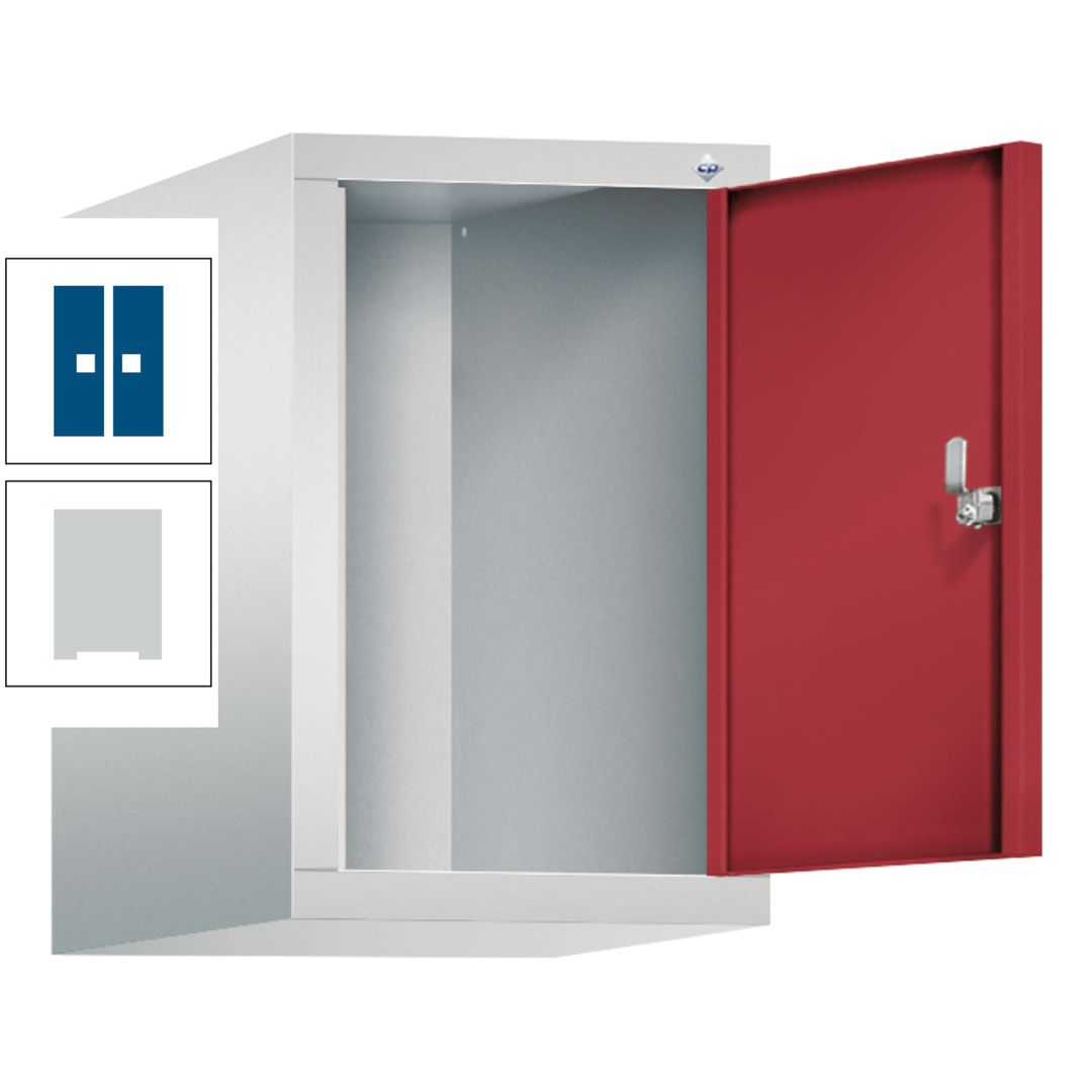Aufsatzschrank für Spinde, Schließfachschränke und Stahlschränke, 1 Abteil, Korpus anthrazitgrau, Türe anthrazitgrau, 500 x 320 x 500 mm (HxBxT)