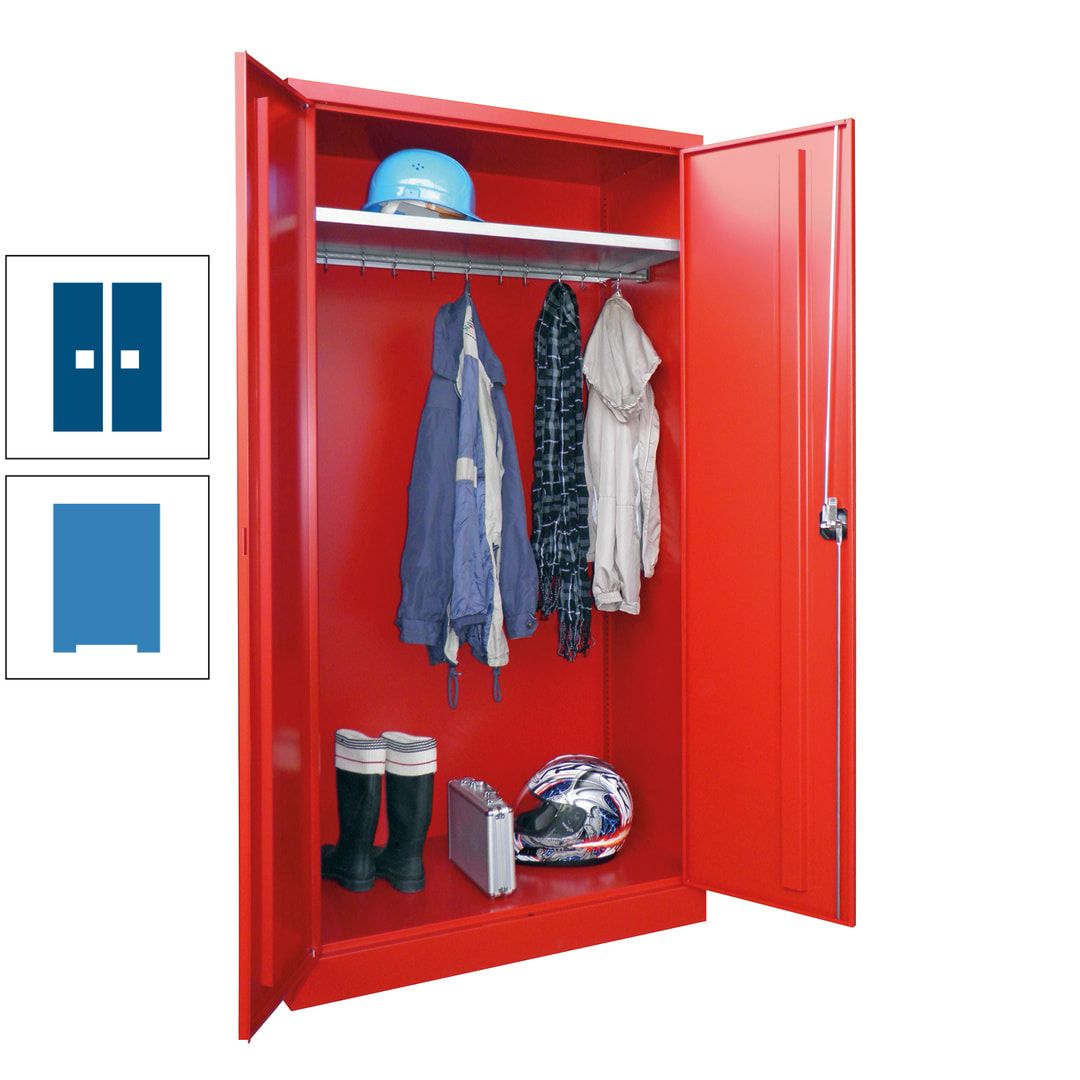 Garderobenschrank - 1.950x1.000x500 mm (HxBxT) - Hutboden, pulverbeschichtet - anthrazitgrau