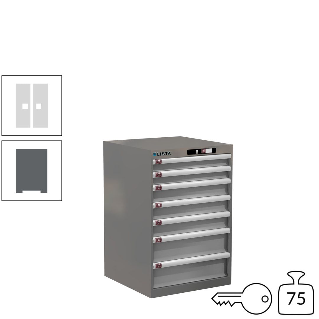 Lista Schubladenschrank - 14.252.010 - 850x564x572 mm (HxBxT) - 7 Schubladen - 75 kg - Key Lock - lichtblau (RAL 5012)