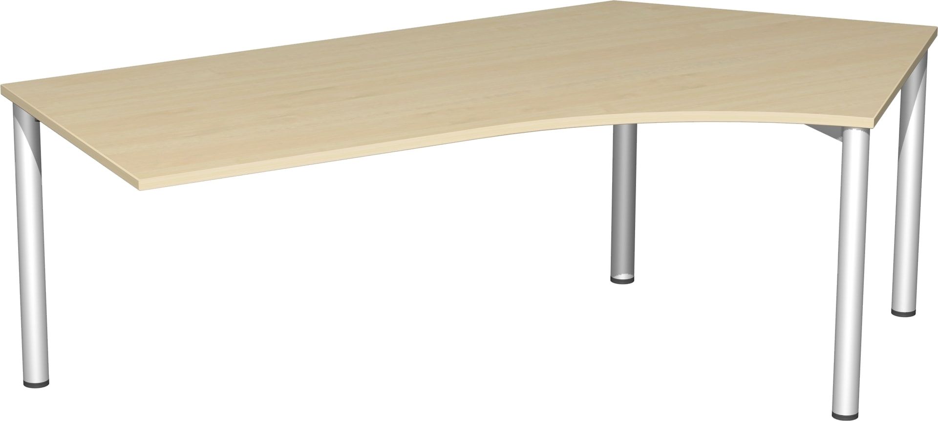 Winkel-Schreibtisch - Winkel rechts - 4-Fuß Flex - 720 x 2.166 x 1.130 mm (HxBxT) - Gestell anthrazit - Ahorn