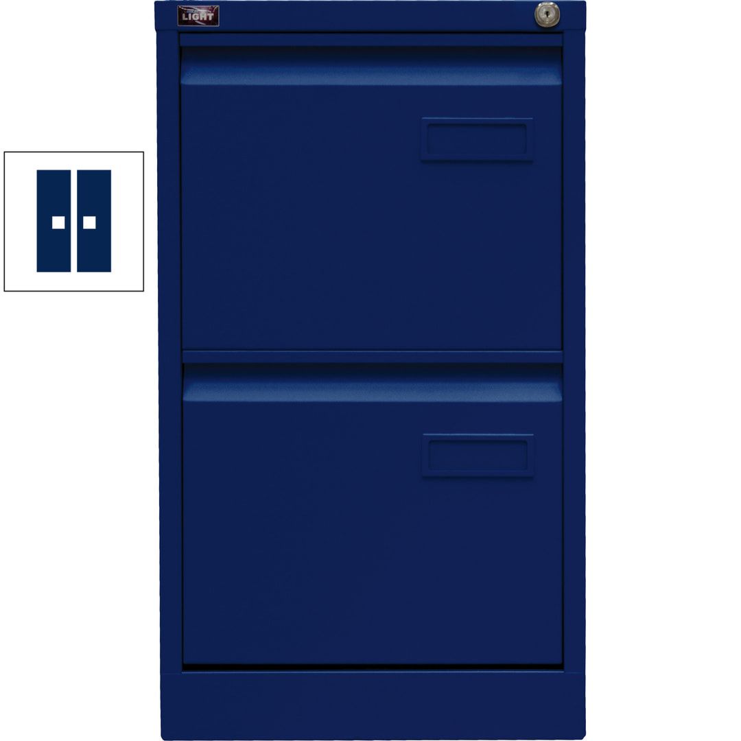 Bisley Light Hängeregistraturschrank - 2 Schubladen - einbahnig - Farbe blau