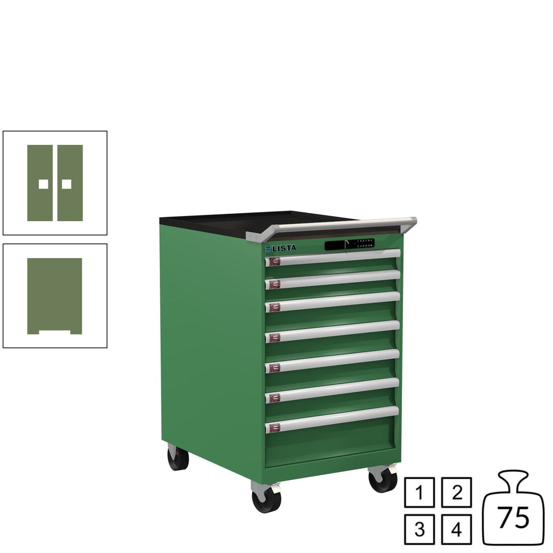 Lista Schubladenschrank - 14.373.010 - 990 x 564 x 725 mm (HxBxT) - 7 Schubladen - 75 kg - Key Lock - lichtblau (RAL 5012)
