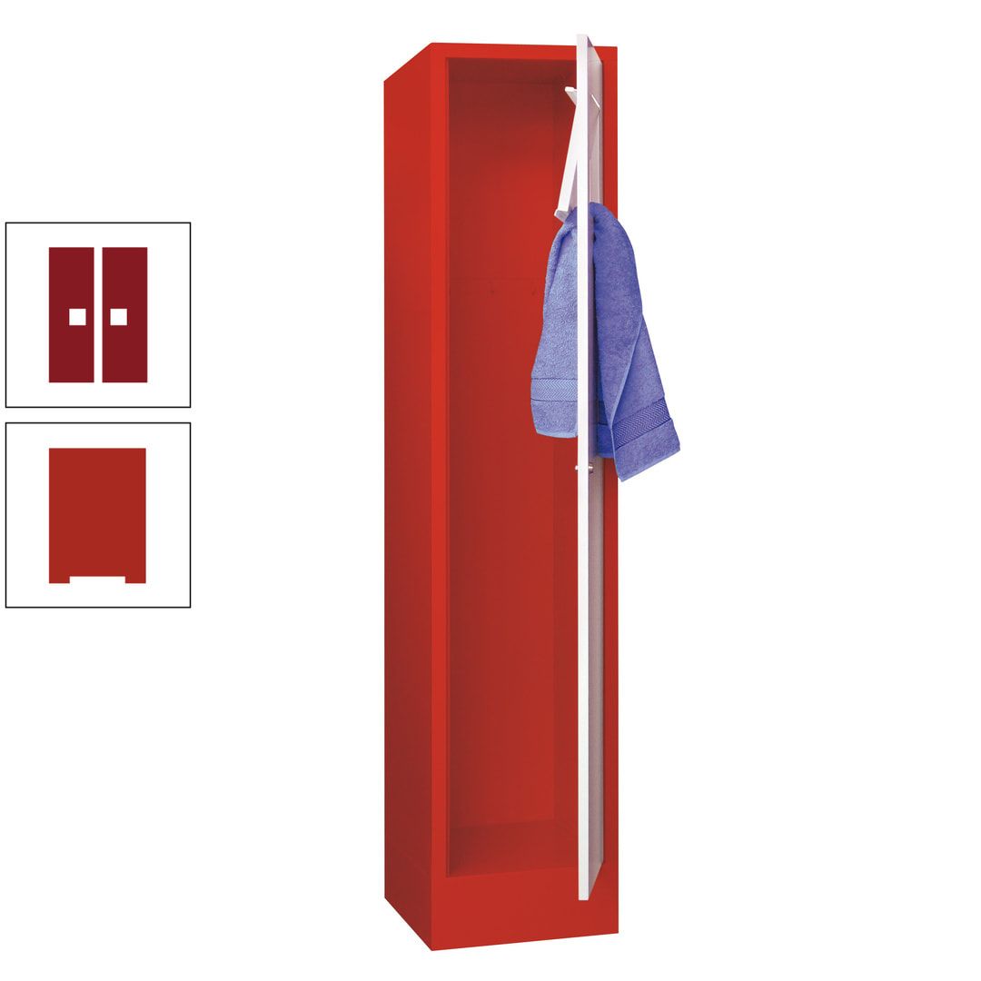 Wäschesammelschrank - 1.850 x 400 x 500 mm (HxBxT) - Sockel - Drehriegel - anthrazitgrau