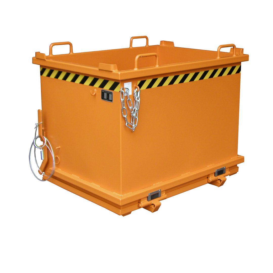 BAUER Klappbodenbehälter - stapelbar - Volumen 1.000 l - 2.000 kg - feuerrot