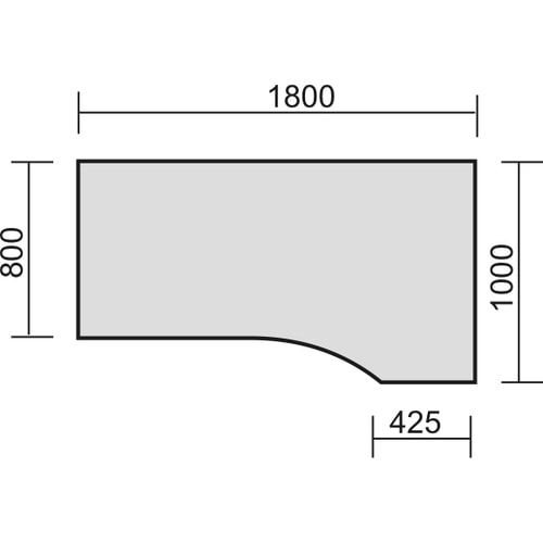 Eckschreibtisch, Ecke rechts, Elevate Basic, elektronisch höhenverstellbar, 730 - 1.230 x 1.800 x 1.000 mm (HxBxT), Gestell anthrazit, Dekor Ahorn