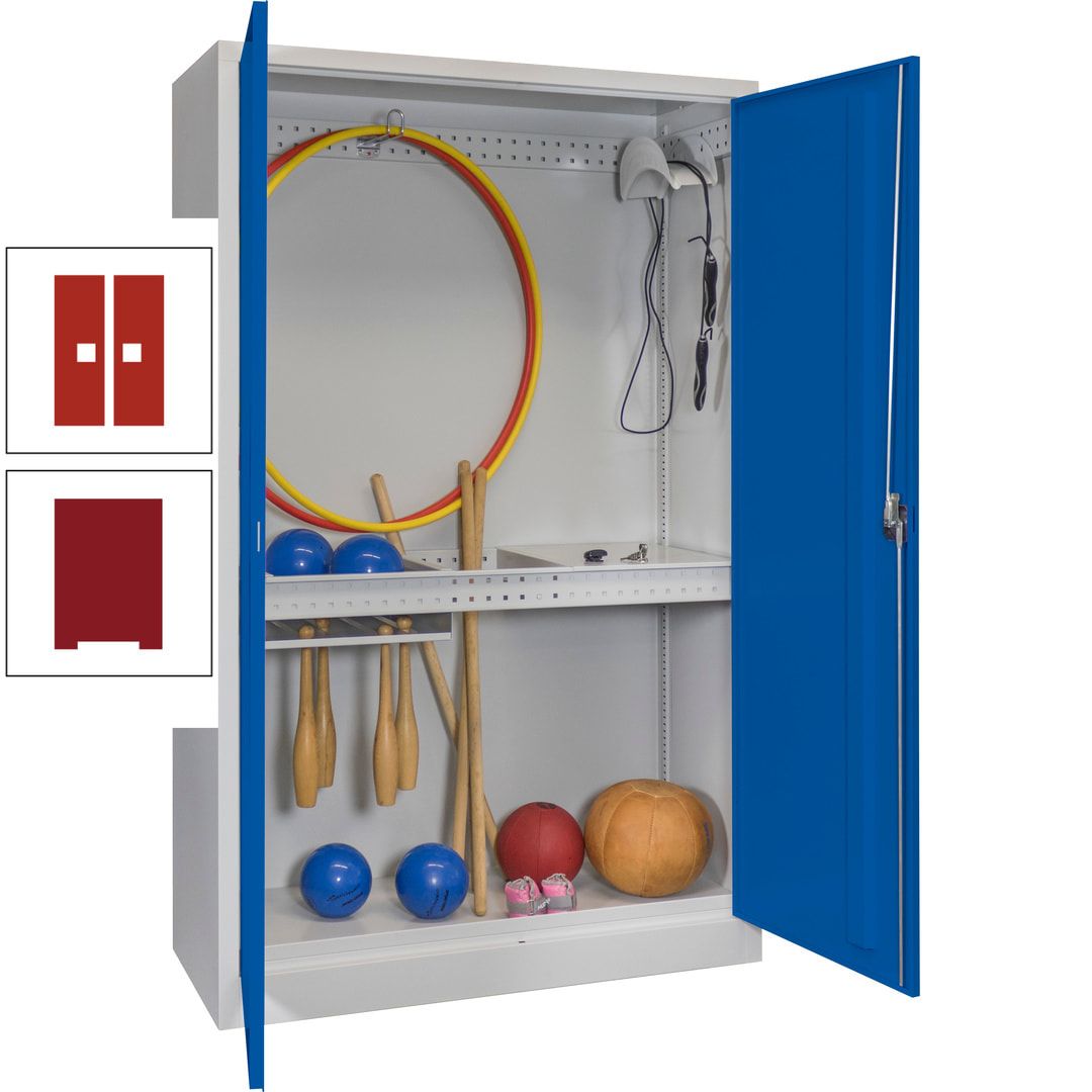 Sportschrank - Vollblechtüren - Variante 3 - 1.950x1.200x500 mm (HxBxT) - anthrazitgrau