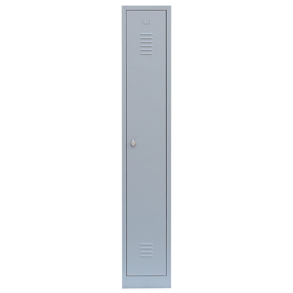Garderobenschrank, Garderobenspind, 1 Abteil, 1.800 x 315 x 500 mm (HxBxT), Stahl, Korpusfarbe: lichtgrau, Frontfarbe: anthrazitgrau