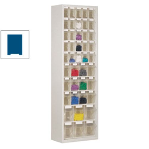 Magazinschrank mit Sichtlagerkästen - 2.000x1.270x250 mm - 154 Kästen - enzianblau