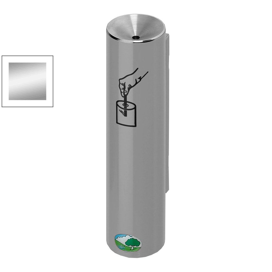 Sicherheitsascher zur Wand- oder Rohrbefestigung - Volumen 0,6 l - 300 x 70 x 100 mm (HxBxT) - Edelstahl