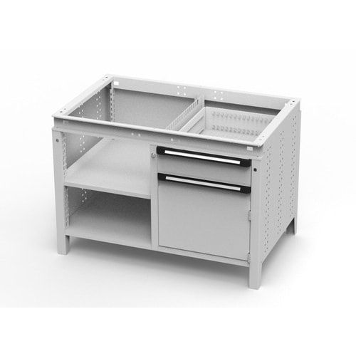 OTTOKIND Werkbank - bündige Arbeitsplatte - 850 x 1.150 x 750 mm (HxBxT) - 1 Schublade - Schrank - 2 Ablageböden - lichtgrau