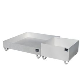 Edelstahl-Auffangwanne für 200 l Fässer - max. 240 l Volumen - Ausführung wählbar