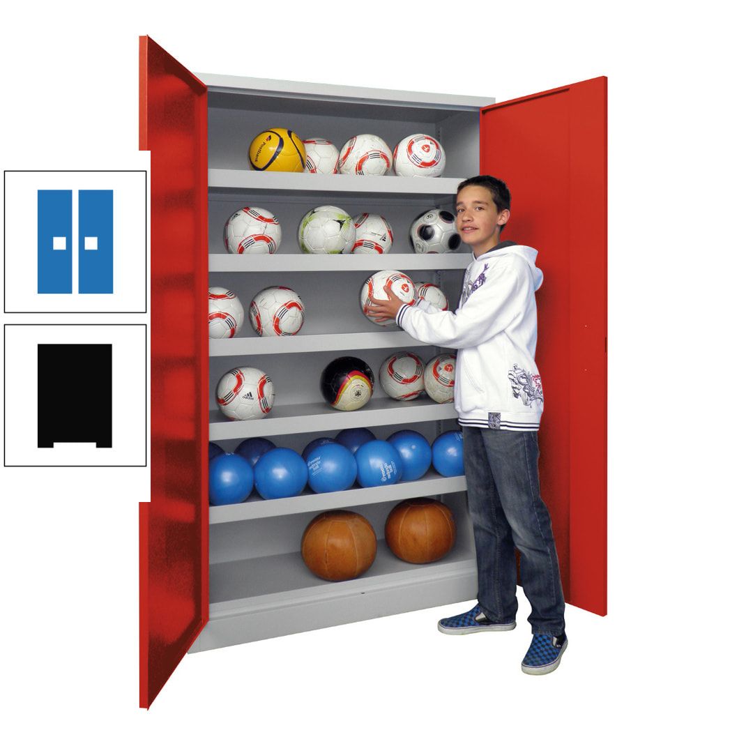 Ballschrank - Vollblechtüren - 5 Böden - 1.950x1.500x500 mm (HxBxT) - anthrazitgrau