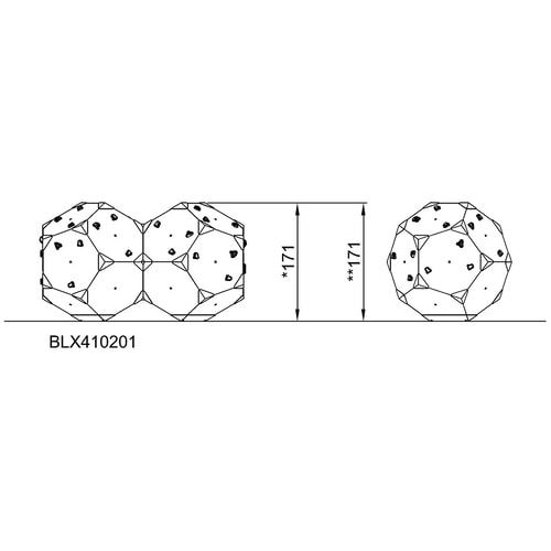 Kletterwürfel, Klettergriffe, schräge Panels, Kletterstollen, recyceltes Material, für ca.10 Nutzer, Maße 1.710 x 1.800 x 2.990 mm (HxBxT, mehrfarbig