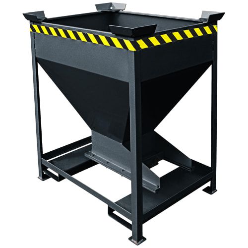 Eichinger Silobehälter, für Stapler und Kran, 300 Liter, Auslass, Dosier-Schiebeklappe, stapelbar, 1.190 x 850 x 1.100 mm (HxBxT), Farbe anthrazitgrau