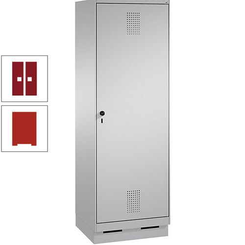 Doppel-Spind, Garderobenschrank, 1 Tür für 2 Abteile a 300 mm, Korpus anthrazitgrau, Türen anthrazitgrau, 1.800 x 600 x 500 mm (HxBxT)
