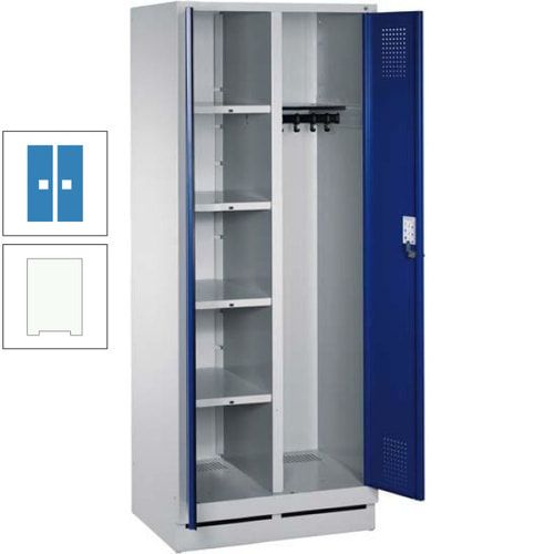 Mehrzweckschrank, Doppeltüren, Füße, 2 Abteile a 300 mm, Korpus anthrazitgrau, Tür anthrazitgrau, 1.800 x 600 x 500 mm (HxBxT)