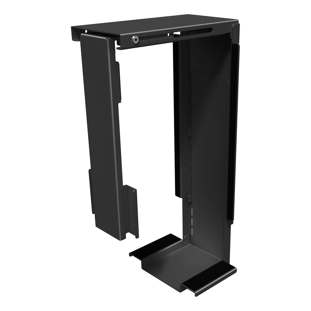 Computerhalterung - Computergehäuse-Halterung - PC-Halter - verstellbar - Farbe schwarz - Stahl - 627 x 335 x 203 mm (HxBxT)