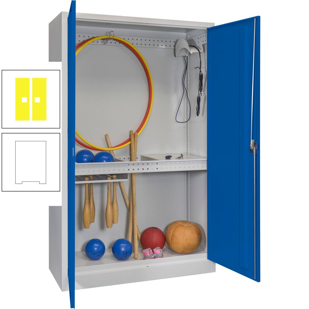 Sportschrank - Vollblechtüren - Variante 3 - 1.950x1.200x500 mm (HxBxT) - anthrazitgrau