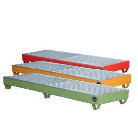 Auffangwanne - 2.400 x 800 mm (BxT) - 222 l - Füße - Gitterrost