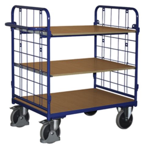 Etagenwagen - 2 Wände - 3 Etagen - Traglast 400 kg - Ladefläche 500 x 850 mm (BxT)