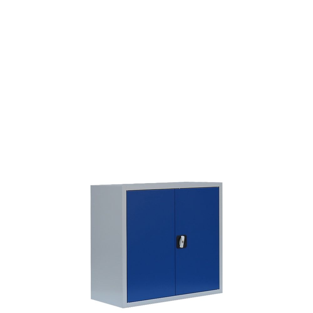 Aktenschrank, Büroschrank, abschließbar, Flügeltüren, 1 Fachboden, 750 x 800 x 383 mm (HxBxT), Stahl, Korpus und Türen in lichtgrau