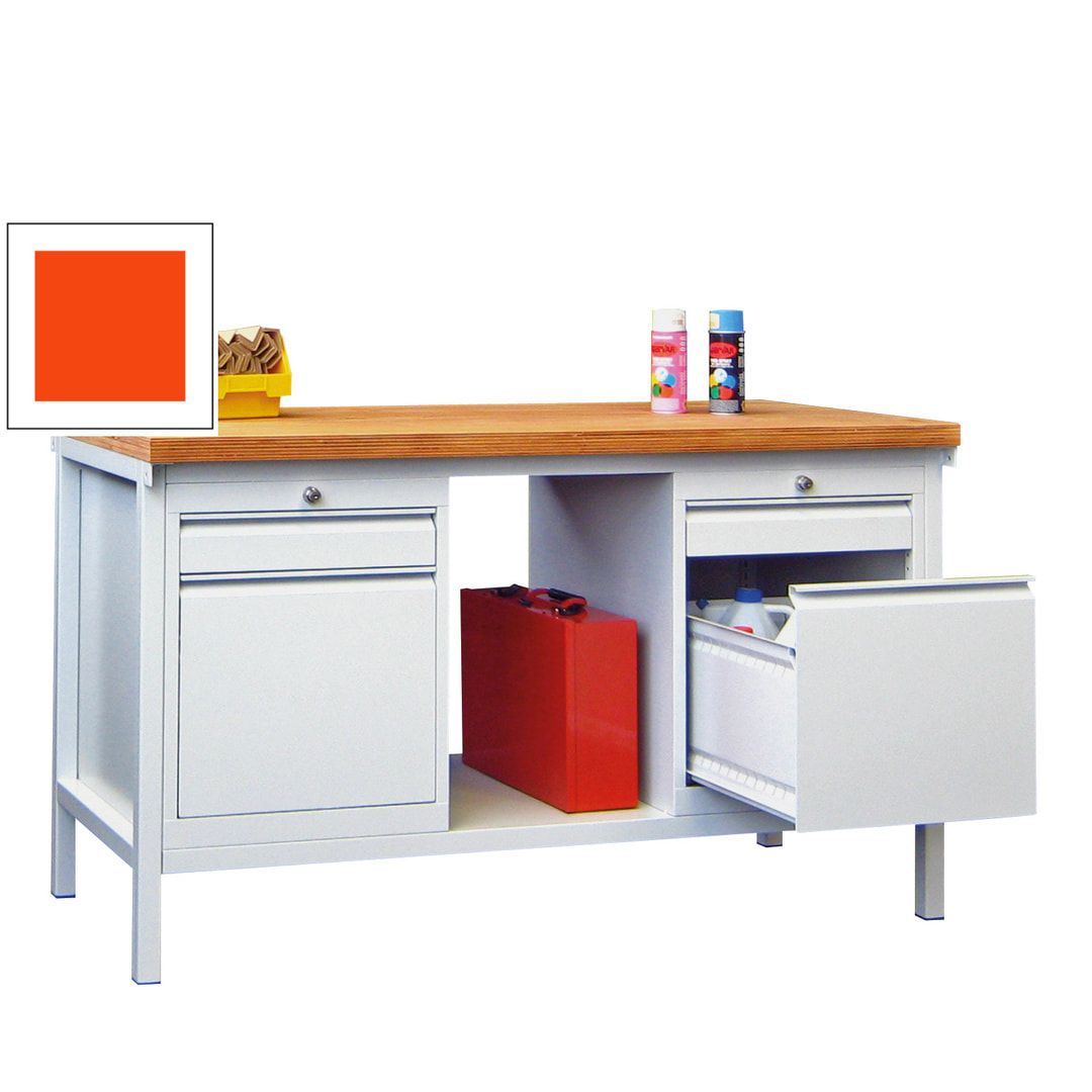 Werkbank mit Schubladenblöcken - 900 x 1.500 x 700 (HxBxT) - anthrazitgrau