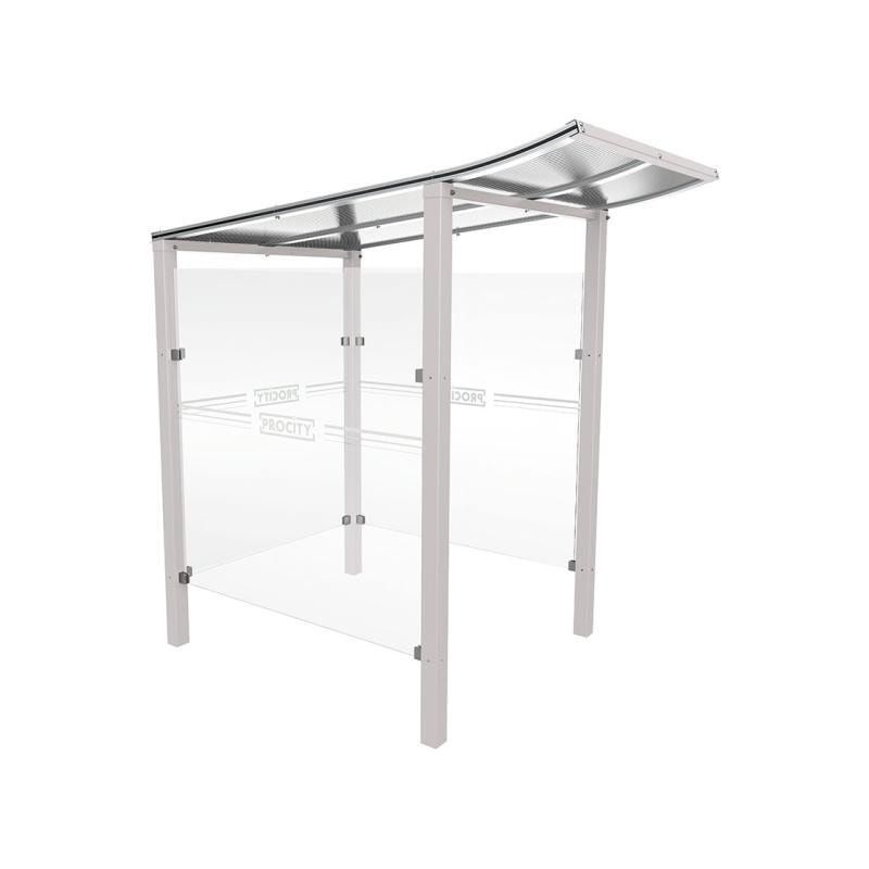 Automatenüberdachung, Automatendach, Stahlpfosten, Polycarbonatdach, UV-behandelt, Einbetonierung, 2.100 x 1.300 x 1.500 mm (HxBxT), Farbe enzianblau