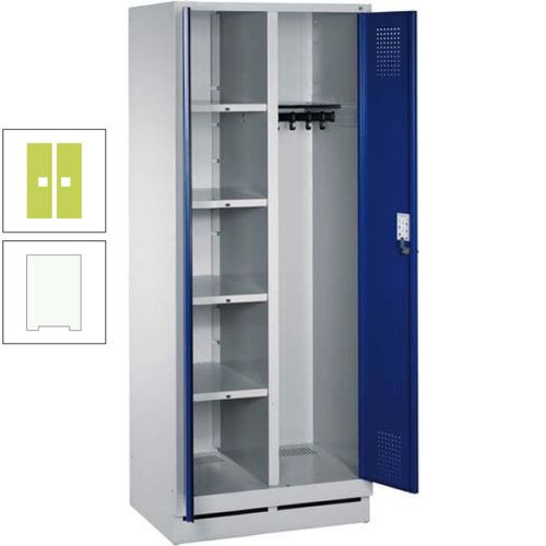 Mehrzweckschrank, Doppeltüren, Füße, 2 Abteile a 300 mm, Korpus anthrazitgrau, Tür anthrazitgrau, 1.800 x 600 x 500 mm (HxBxT)
