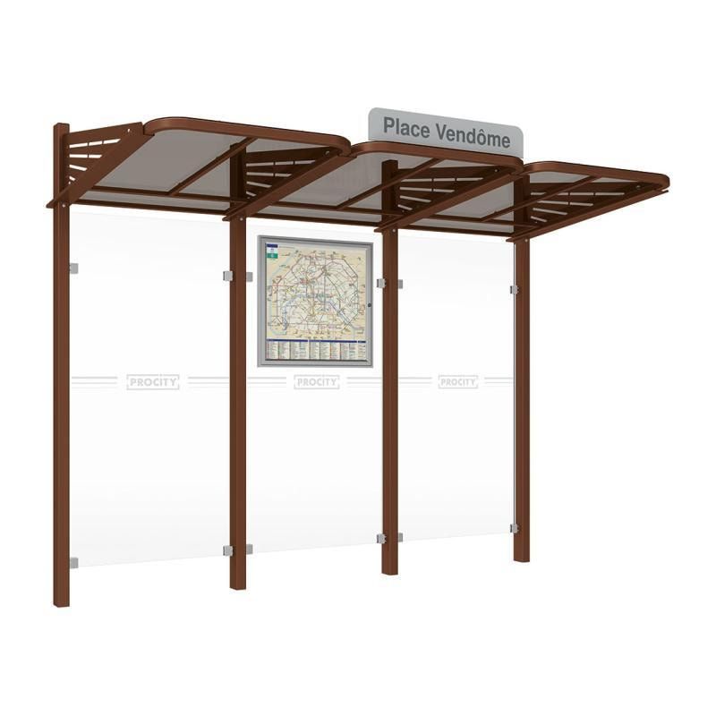 Buswartehalle - Unterstand - modular - Fahrplankasten - Haltestellenschild - 2.200 x 3.000 x 1.500 mm (HxBxT) - enzianblau
