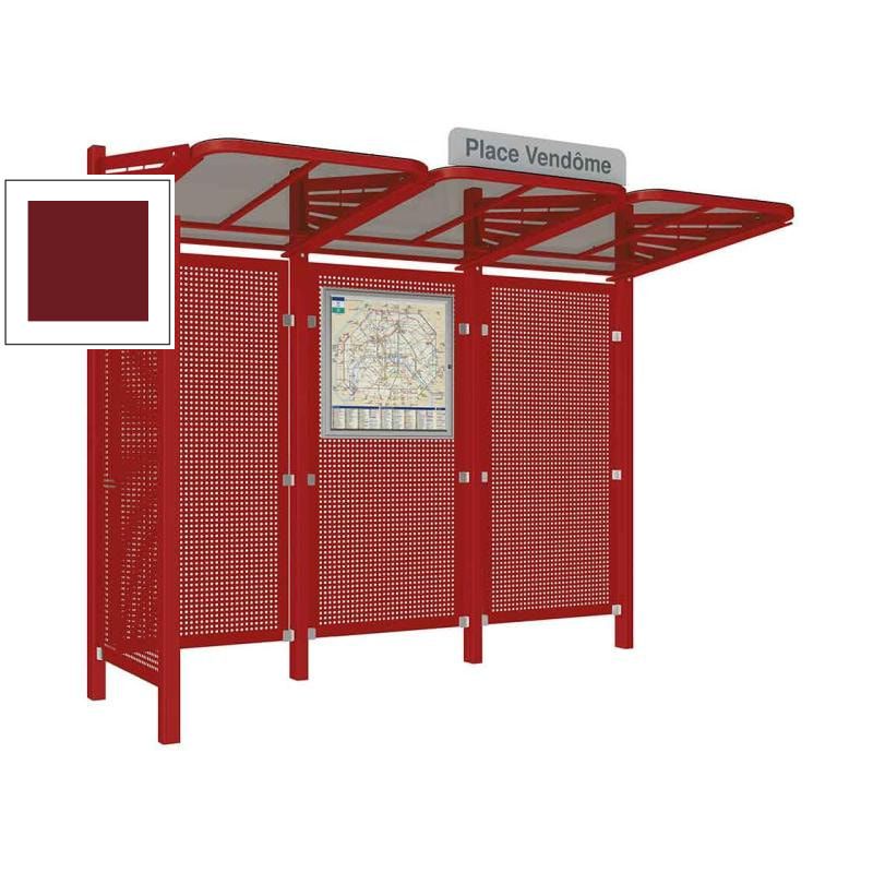 Buswartehalle - Unterstand - Stahlblech Verkleidung links - Fahrplankasten - Haltestellenschild - 2.200 x 3.000 x 1.500 mm (HxBxT) - enzianblau
