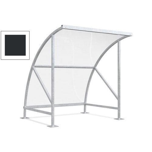 Fahrradunterstand - Fahrradgarage mit Bogendach - Stahl und Kunststoff - 2.290 x 2.090 x 2.100 mm (HxBxT) - Farbe Achatgrau