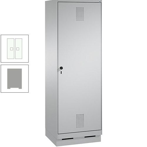 Doppel-Spind, Garderobenschrank, 1 Tür für 2 Abteile a 300 mm, Korpus anthrazitgrau, Türen anthrazitgrau, 1.800 x 600 x 500 mm (HxBxT)